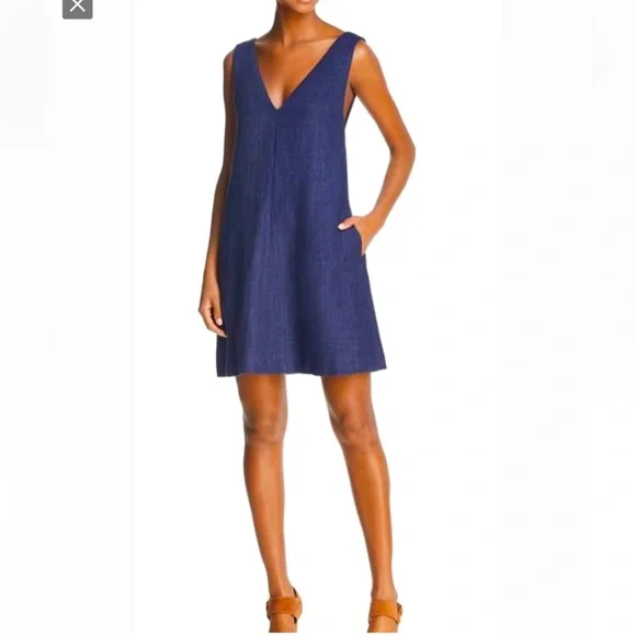 theory denim dress Theory Women's Belted Shirt Dress - Blue